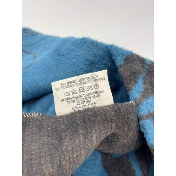 NWT David Fussenger Blue Brown Square Botanical Pillow Cover 60cm 24” Super Soft - Picture 7 of 7